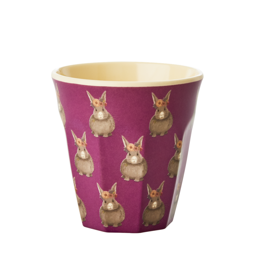 Rabbit Print Small Melamine Cup By Rice DK